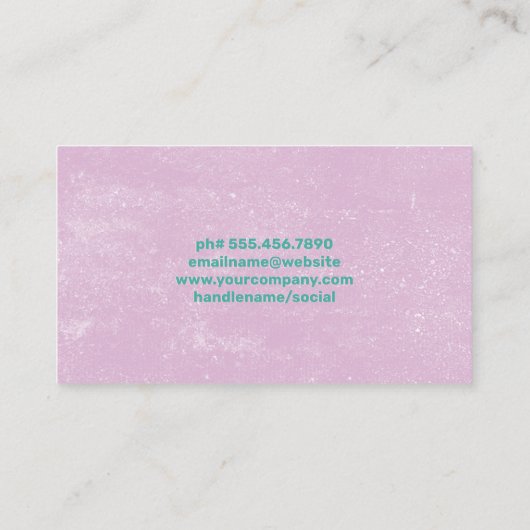 Backwerkzeuge | Lila Hintergrund Visitenkarte (Rückseite)