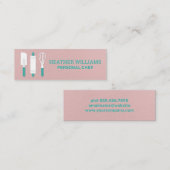 Backwerkzeuge | Rosa Textur Hintergrund Mini Visitenkarte (Vorne/Hinten)