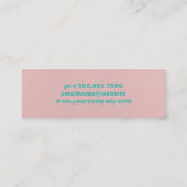 Backwerkzeuge | Rosa Textur Hintergrund Mini Visitenkarte (Rückseite)