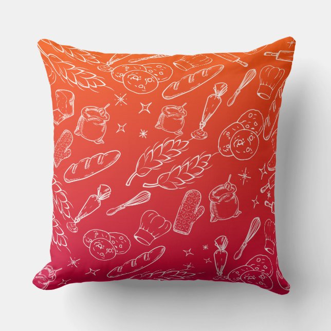 Backwerkzeuge und Küchenbäcker Kissen (Vorderseite)