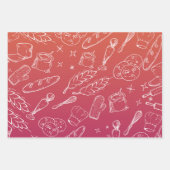 Backwerkzeuge und moderne, braune Orange Geschenkpapier Set (Vorderseite 3)