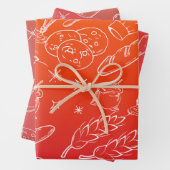 Backwerkzeuge und moderne, braune Orange Geschenkpapier Set (Beispiel)