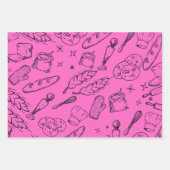 Backwerkzeuge und moderne rosa Bäckerei Geschenkpapier Set (Vorderseite)