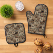 "Backwood" Ofenhandschuh & Topflappen-Set (Oben Unten)