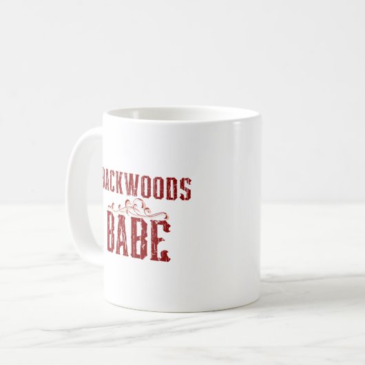 Backwoods Babe Typografy Kaffeetasse (Vorderseite Links)