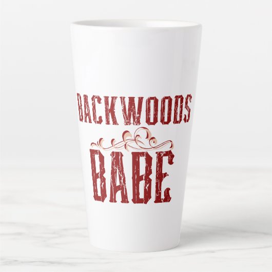 Backwoods Babe Typografy Milchtasse (Vorderseite)