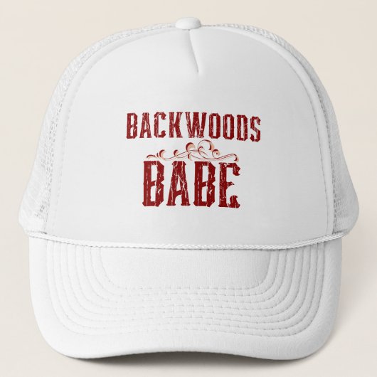 Backwoods Babe Typografy Truckerkappe (Vorderseite)