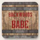 Backwoods Babe Whiskey Keg Getränkeuntersetzer (Vorderseite)