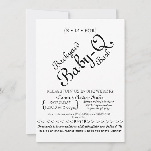 Backyard Baby-Q-Bash Einladung (Vorderseite)