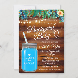 Backyard Baby Q Mason Jar Einladung