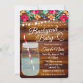 Backyard Baby Q Mason Jar Einladung (Vorderseite)