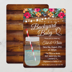 Backyard Baby Q Mason Jar Einladung