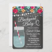 Backyard Baby Q Mason Jar Einladung (Vorderseite)