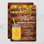 Backyard Baby Q Mason Jar Gender Offenlegung Einla Einladung (Vorne/Hinten)