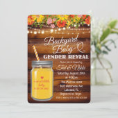 Backyard Baby Q Mason Jar Gender Offenlegung Einla Einladung (Stehend Vorderseite)