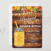 Backyard Baby Q Mason Jar Gender Offenlegung Einla Einladung (Vorderseite)