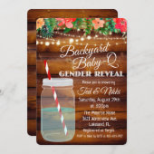 Backyard Baby Q Mason Jar Gender Offenlegung Einla Einladung (Vorne/Hinten)