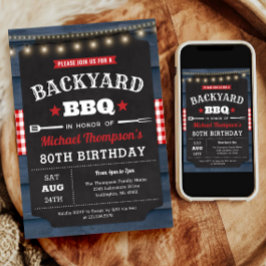 Backyard Barbecue 80. Geburtstag Einladung