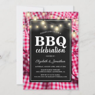 Backyard Barbecue | Rustikale Rote Checked GRILLEN Einladung