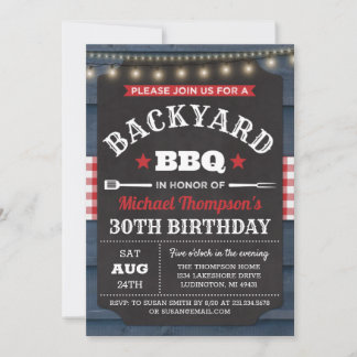 Backyard Barbecue zum Geburtstag Einladung