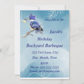 Backyard Barbeque Kingfisher Bird Party Einladung (Rückseite)
