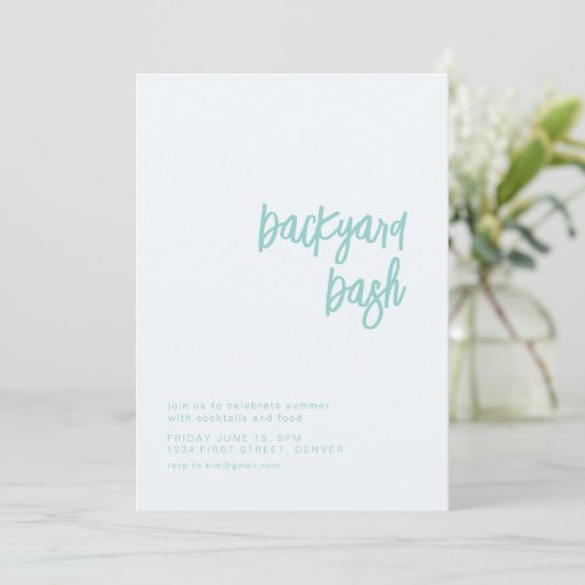 Backyard Bash House Party laden Einladung (Stehend Vorderseite)