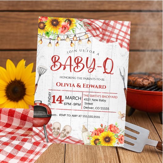 Backyard BBQ Baby Shower Einladung