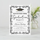 Backyard BBQ Graduation Party Invitation Einladung (Stehend Vorderseite)