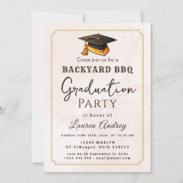 Backyard BBQ Graduation Party Invitation Einladung