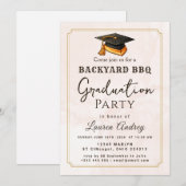 Backyard BBQ Graduation Party Invitation Einladung (Vorne/Hinten)