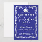 Backyard BBQ Graduation Party Invitation Einladung (Vorne/Hinten)