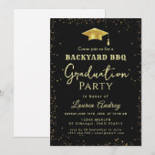 Backyard BBQ Graduation Party Invitation Einladung (Vorne/Hinten)