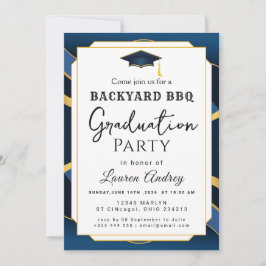 Backyard BBQ Graduation Party Invitation Einladung