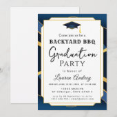 Backyard BBQ Graduation Party Invitation Einladung (Vorne/Hinten)