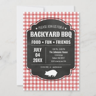 Backyard BBQ Party Invitation Einladung