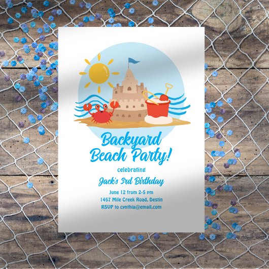 Backyard Beach Geburtstagsparty Einladung