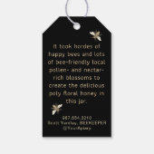 Backyard Bees Honey Jar Neck Tag Black Geschenkanhänger (Rückseite)