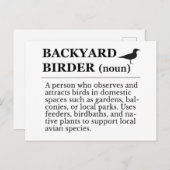 Backyard Birder Definition - Garden Birdwatching Postkarte (Vorne/Hinten)