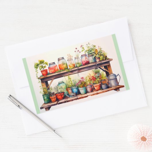 Backyard Bliss Rechteckiger Aufkleber (Umschlag)