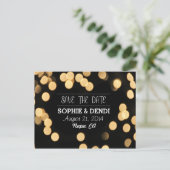 Backyard Bokeh Lights Save the Date Postkarten (Stehend Vorderseite)