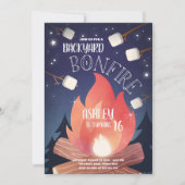 Backyard Bonfire Camping Glamping Outdoor Geburtst Einladung (Vorderseite)