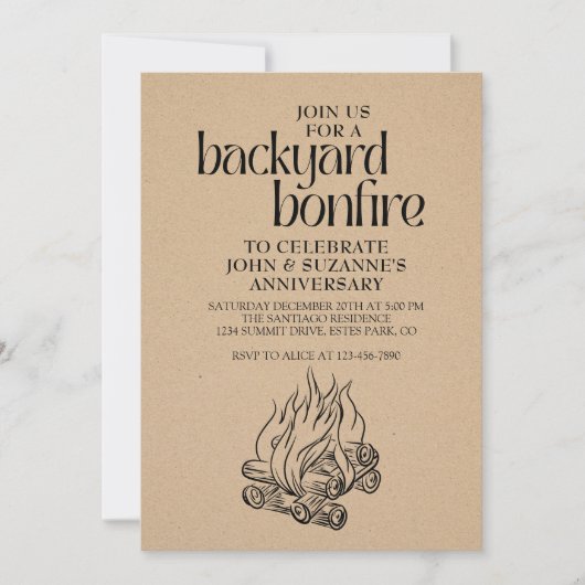 Backyard Bonfire Einladung (Vorderseite)