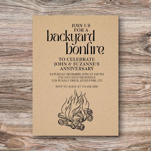 Backyard Bonfire Einladung