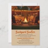 Backyard Bonfire Fall Invitation Einladung (Vorderseite)
