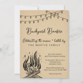 Backyard Bonfire Fall-Party Einladung (Vorderseite)