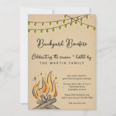 Backyard Bonfire Fall-Party Einladung (Vorderseite)