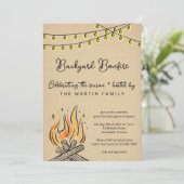 Backyard Bonfire Fall-Party Einladung (Stehend Vorderseite)