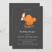 Backyard Bonfire Geburtstagsparty Einladung (Vorne/Hinten)