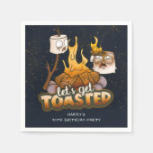 Backyard Bonfire Lass uns Geburtstag Toasted bekom Serviette (Vorderseite)