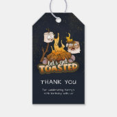 Backyard Bonfire Lass uns Toasted Birthday Gefalle Geschenkanhänger (Vorderseite)